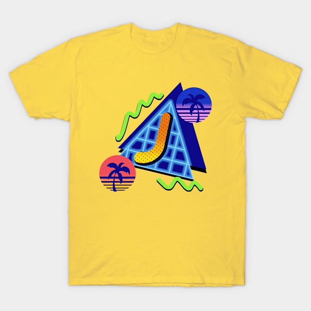 Initial Letter J - 80s Synth T-Shirt by VixenwithStripes